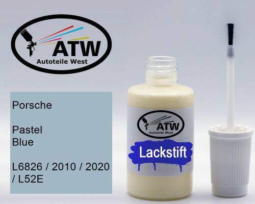Porsche, Pastel Blue, L6826 / 2010 / 2020 / L52E: 20ml Lackstift, von ATW Autoteile West.